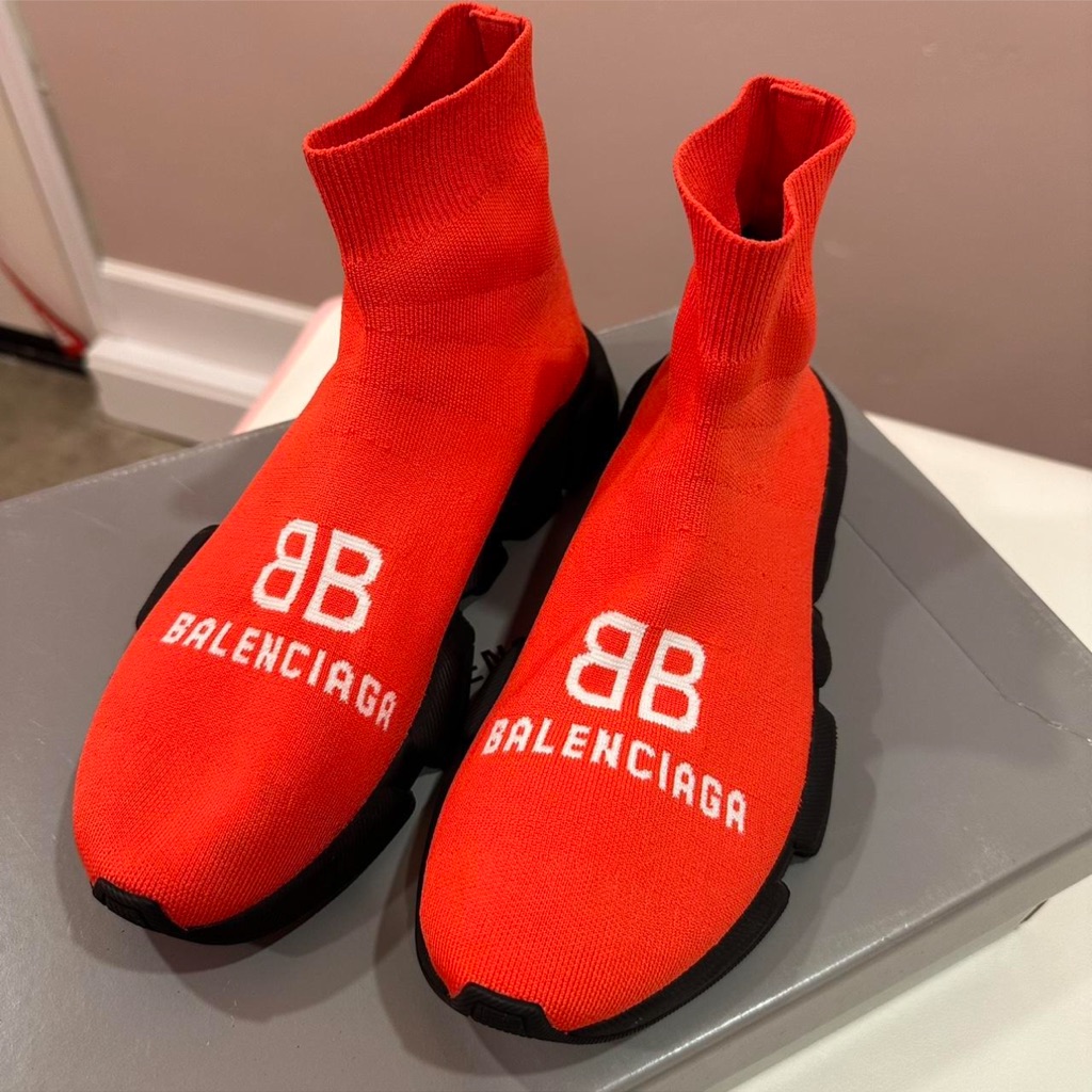 Balenciaga Red Knit Sneakers